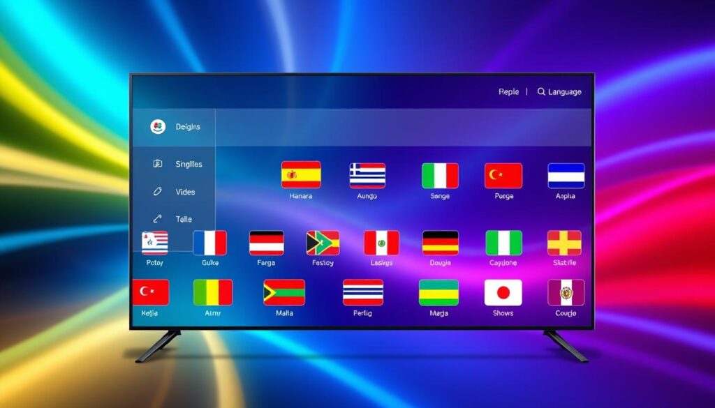 user interface in IPTV for language menus