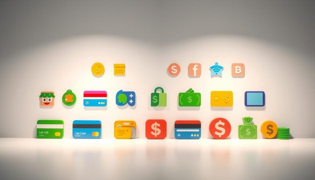 IPTV Subscription Plans: Compare 1, 3, 6 & 12 Month Options 2 An array of colorful payment method icons - credit cards, digital wallets, and cash symbols - arranged neatly on a clean, minimalist background. The icons are rendered in a modern, stylized aesthetic, conveying a sense of convenience and flexibility. Bright lighting illuminates the scene, creating a sleek, professional atmosphere. The composition is balanced, with the payment options prominently displayed, suggesting a variety of accessible options for the viewer. The overall mood is one of simplicity, efficiency, and a range of financial possibilities.