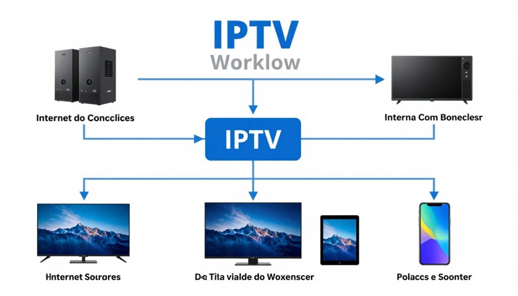 diagrama explicativo de como funciona iptv em portugal